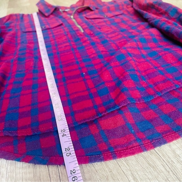Madewell Red and Blue Plaid Flannel Shirt Medium - Picture 7 of 7